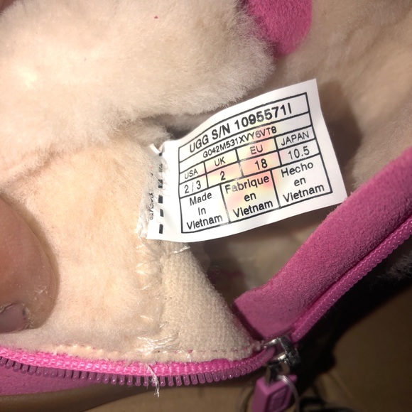 NWT UGG Australia Toddler Pink MALLYA boot size 2/3 100% Authentic - Picture 11 of 14